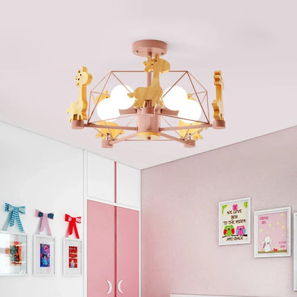 Lustre en bois à motif animal pour chambre d’enfant — LZ4X9P