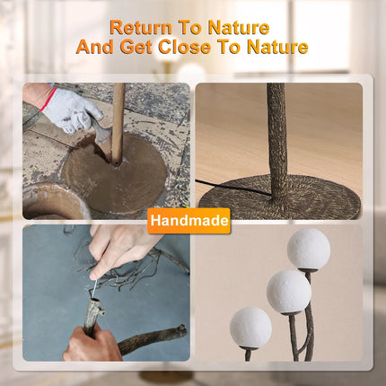 Lampadaire artisanal en métal au design nature — LZ4X9P2