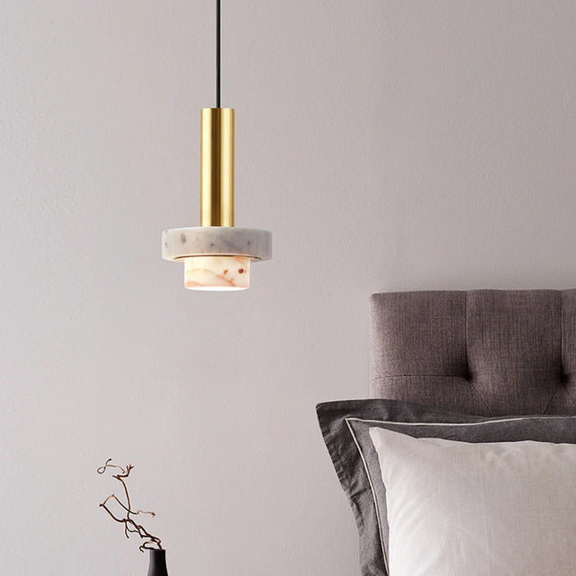 Suspension LED en marbre décorative pour divers espaces
