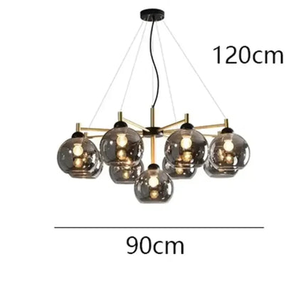 Lustre suspension nordique en cuivre et verre design avec haricots magiques — LZ4X9P