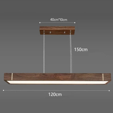 Lustre led modernes design bois foncé pour décoration intérieure