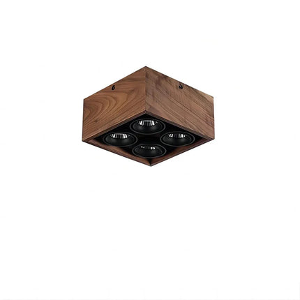 Spot en bois de noyer carré style wabi-sabi pour chambre et séjour — LZ4QJ9M