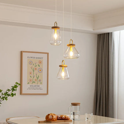 Suspension abat-jour en verre transparent style Art déco pour intérieur — LZ4X9M