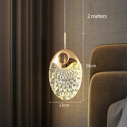 Plafonnier LED suspension cristal style nordique pour salon et chambre — LZ4X9T