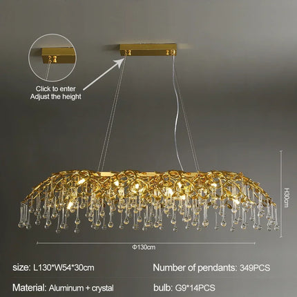 Lustre en cristal design goutte de pluie élégant — LZ4X9P2Q