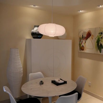 Lustre sphérique en papier japonais forme lune pour éclairage intérieur — LZ4X9Q7