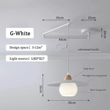 Lustres à bascule de Table à manger modernes LED peuvent être déplacés lampes à long poteau nordique Simple télescopique pliant lustre à bras Long