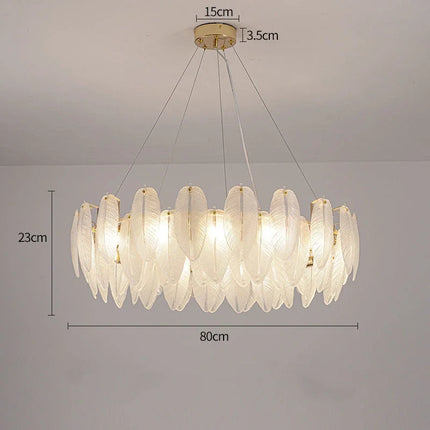 Suspension LED en verre effet plume pour salon et chambre — LZ4X9T