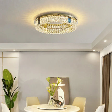 Plafonnier LED rond en acier inoxydable style nordique — LZ4P9XJ