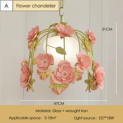 Plafonnier rétro en forme de rose pour ambiance romantique — LZ4XJ9