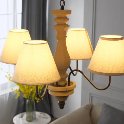 Lustre suspendu vintage en bois avec éclairage LED pour bar et cuisine — LZ4Q9T1