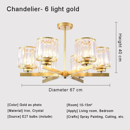 Lustre en cristal pour éclairage intérieur moderne et élégant — LZ4D9X