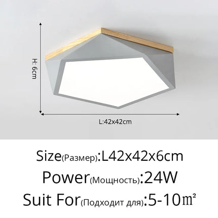 Plafonnier LED moderne aux formes géométriques simples — LZ4X9T1