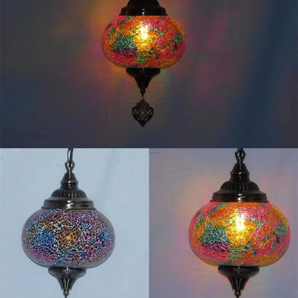 Suspension bohème en verre teinté fait main en Turquie — LZ4X9Q