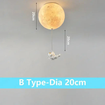 Plafonnier décoratif lune avec astronaute pour chambre — LZ4X9T2
