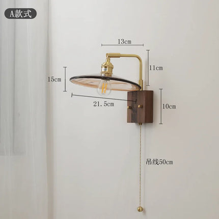 Applique murale rétro en cuivre au style japonais pour intérieur — LZ3V9QX