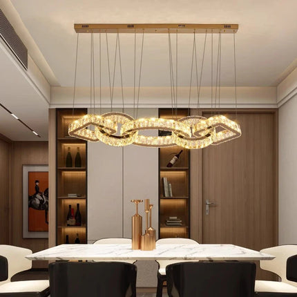 Lustre moderne en cristal doré pour salle à manger — LZ4X9P