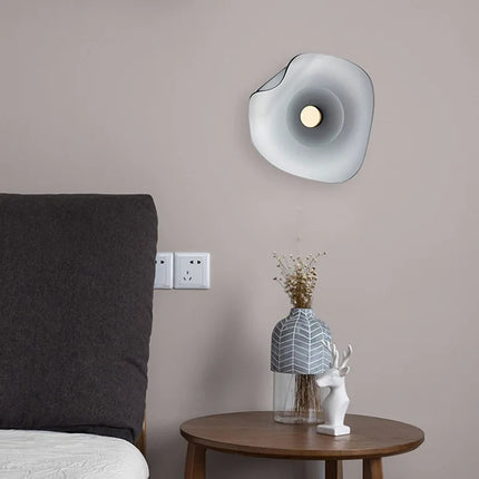 Applique murale ronde en verre gris élégant — LZ4F9T1