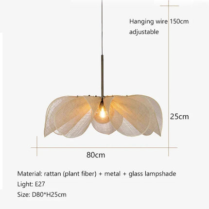 Suspension en tissu Wabi Sabi forme fleur pour salon et salle à manger — LZ4X9T