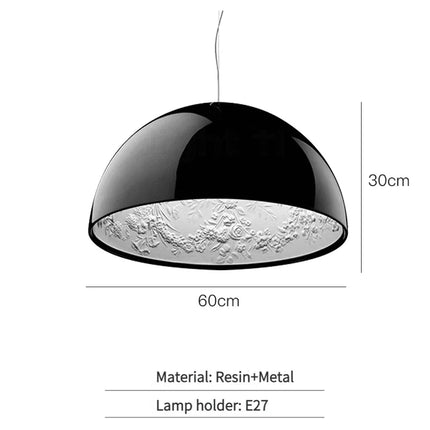 Lustre suspension en résine avec relief art romantique Skygarden — LZ4X9P