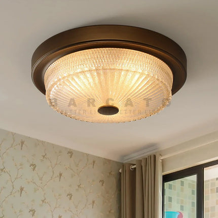 Plafonnier LED américain avec abat-jour en verre dépoli blanc pour couloir — LZ4X9M