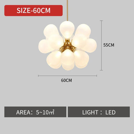 Suspension lustre boule en verre avec LED style nordique — LZ4X9T