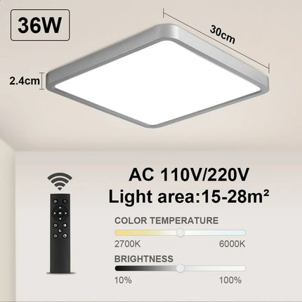 Plafonnier LED carré connecté avec commande vocale Alexa et Google — LZ4X9P