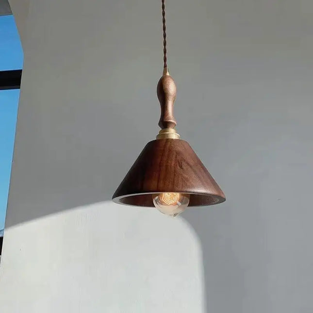 Lustre en bois massif style japonais pour intérieur raffiné — LZ3XQ9