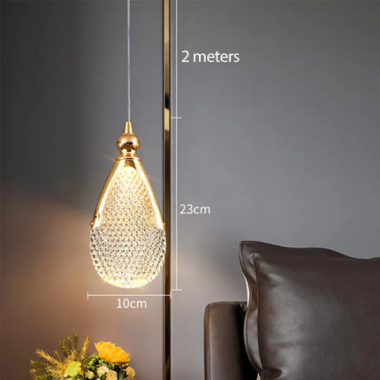 Plafonnier LED suspension cristal style nordique pour salon et chambre — LZ4X9T