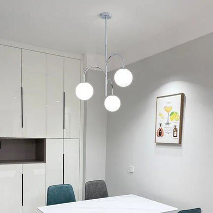 Lustre suspension boule en verre style scandinave avec câble — LZ4X9M