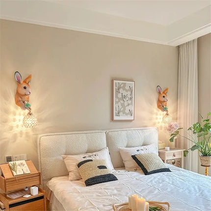 Applique murale lapin en résine au style pastoral pour décoration intérieure — LZ4G7XQ