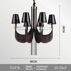 Noir 6 lampes / Lumière froide