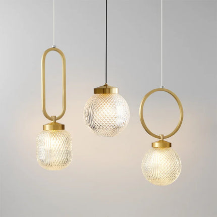 Suspension moderne en cuivre avec cordon en verre réglable — LZ4X9T2