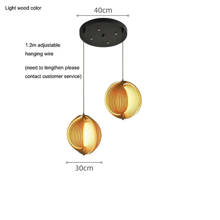 Suspension en bois style wabi sabi pour décoration intérieure moderne — LZ4X7Q9