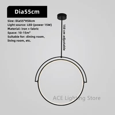 Lustre suspension nordique en fer noir pour intérieur — LZ4X9J