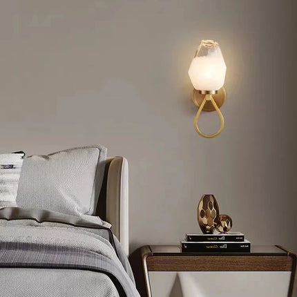 Applique murale en cuivre avec verre blanc pour allée moderne — LZ4X9M
