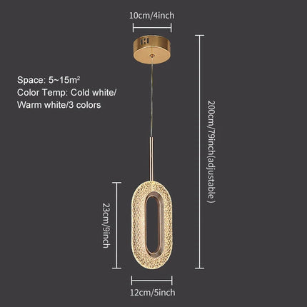 Plafonnier LED suspension cristal style nordique pour salon et chambre — LZ4X9T