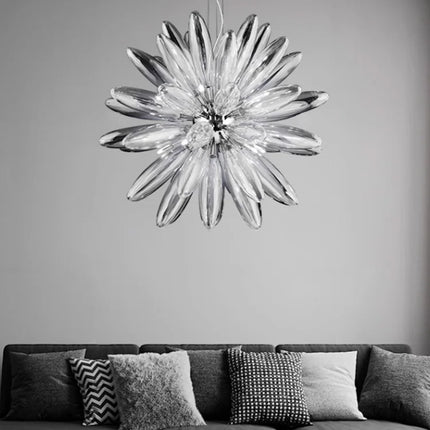 lustre à led design avec abat-jour en verre élégante finition brillante