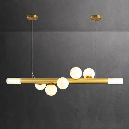 Lustre long en marbre véritable style post-moderne — LZ4X9T2