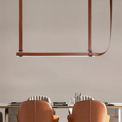 Lustre suspension LED minimaliste en cuir modèle Crosby — LZ4X9T