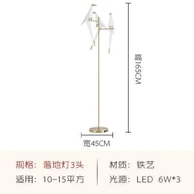 Suspension LED design nordique en acrylique forme oiseau — LZ4X9P
