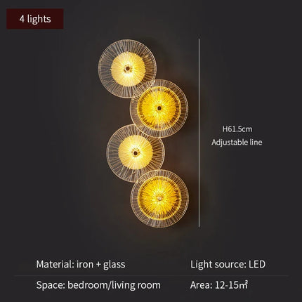 Applique murale ronde moderne en cristal avec éclairage LED intégré — LZ4X9P