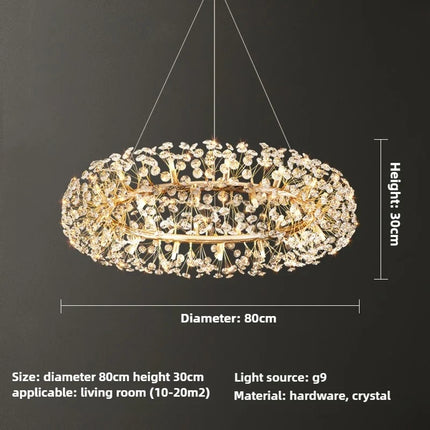 Lustre moderne en cristal forme pissenlit créatif et atmosphérique — LZ4X9Q2M