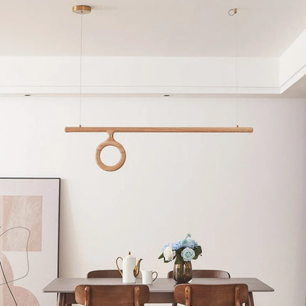 Lustre en bois style nordique japonais pour éclairage intérieur — LZ4X9M