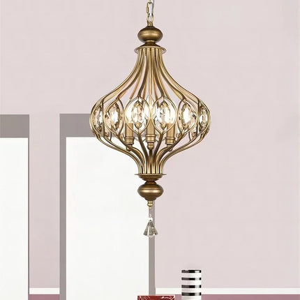 Lustre suspension vintage en cristal style rétro français — LZ4P9XQ