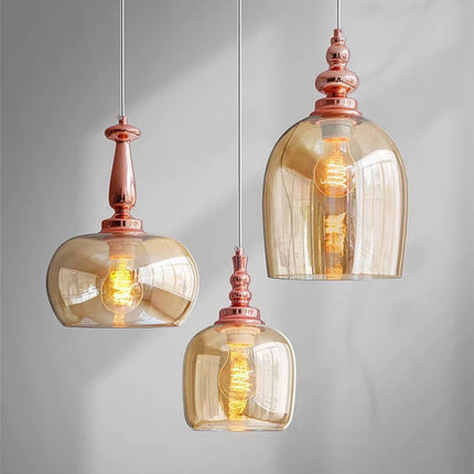 Suspension rétro en verre style loft nordique pour intérieur — LZ4X9T