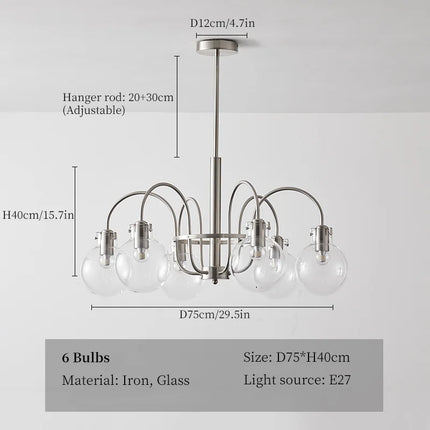 lustre en verre style bauhaus pour décoration intérieure moderne