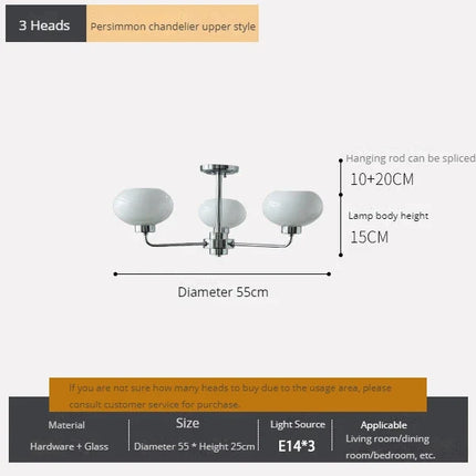 Lustre suspension en verre style Bauhaus pour salon nordique — LZ4FJ9