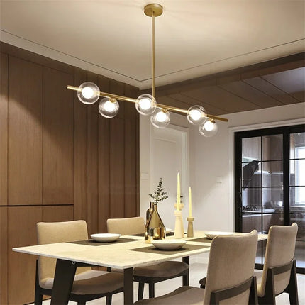 Lustre LED moderne avec billes en verre style nordique — LZ4P7XQ