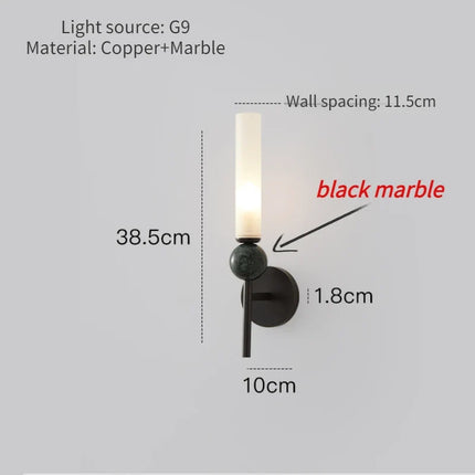 Applique murale en marbre et cuivre pour décoration intérieure — LZ4D9XQ